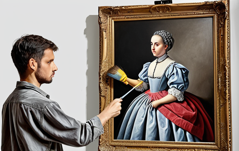 **A painter with a limited color palette painting a picture, demonstrating the concept of quantization in AI models.**