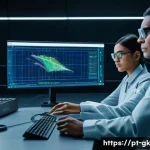 Home 20 Transformer 아키텍처의 안전성 분석 - A futuristic research laboratory scene focused on advanced Transformer AI models, featuring diverse ...