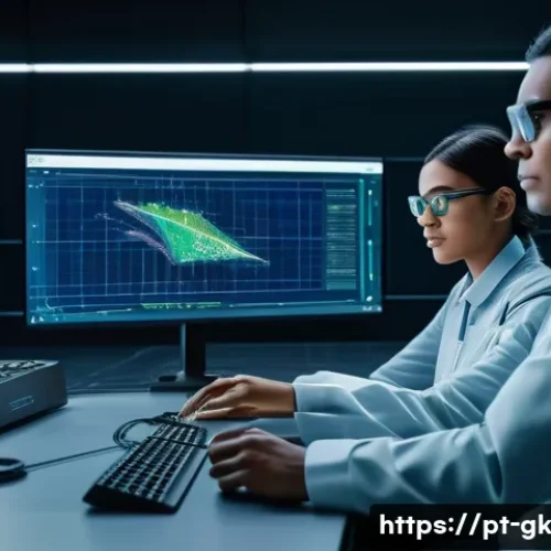 Home 32 Transformer 아키텍처의 안전성 분석 - A futuristic research laboratory scene focused on advanced Transformer AI models, featuring diverse ...