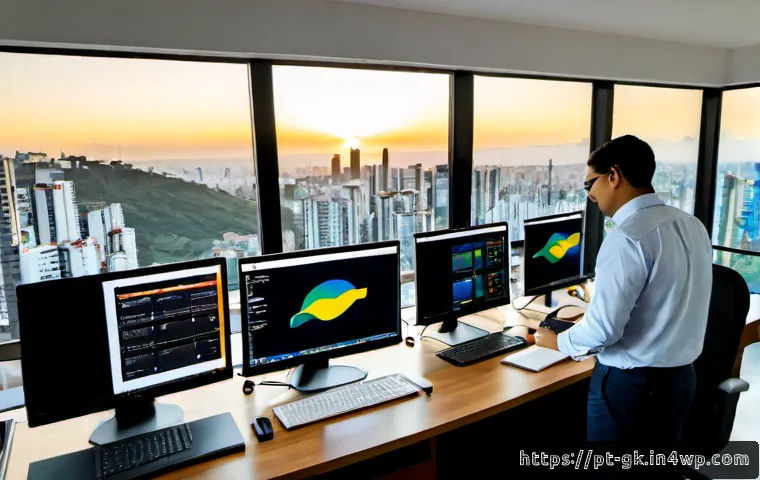 Home 17 Transformer 기반의 상용 솔루션 개발 - Photorealistic commercial AI development workspace in São Paulo, Brazil, diverse software engineerin...